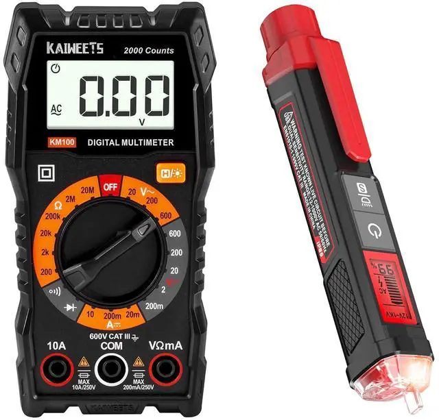 Main image of Digital Multimeter with Case, Non Contact Voltage Tester with Signal Percentage