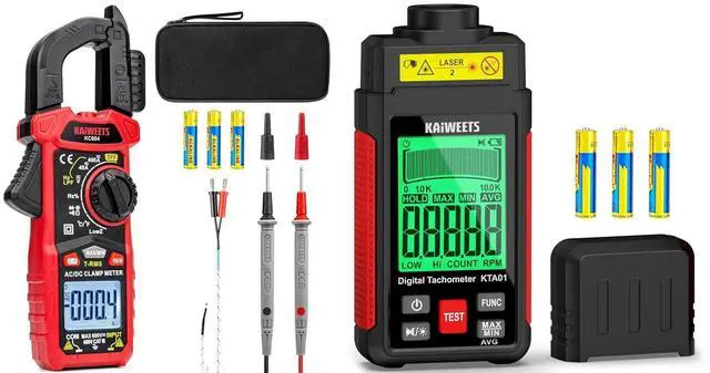 Main image of Digital Clamp Meter and Non Contact RPM Tachometer