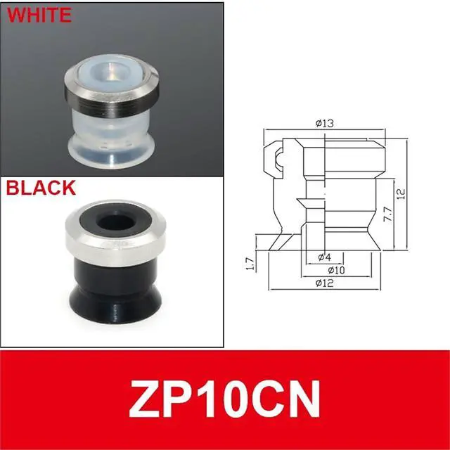 Alt view image 2 of 7 - 1Pcs Vacuum Air Sucker ZP-02/04/06/08UN/US ZP-06/08BN/BS ZP-6/8A ZP-10B White Black Pneumatic Vacuum Suction Cup(ZP10C,QRB1)
