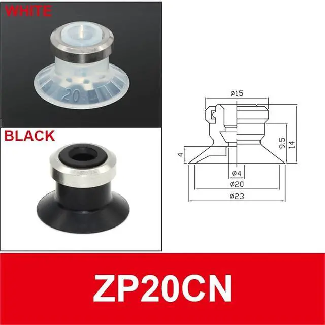Alt view image 2 of 7 - 1Pcs Vacuum Air Sucker ZP-02/04/06/08UN/US ZP-06/08BN/BS ZP-6/8A ZP-10B White Black Pneumatic Vacuum Suction Cup(ZP20C,QRB1)