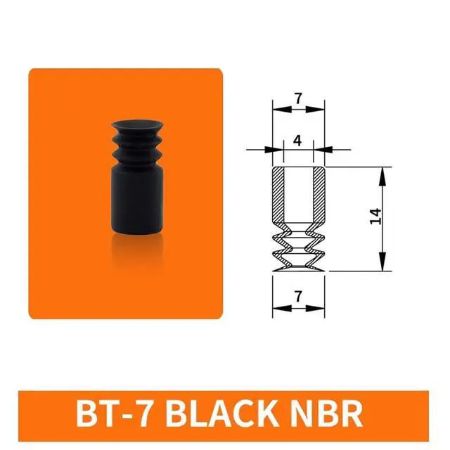 Alt view image 2 of 3 - 1Pcs BT-4/5/7/9 Mini Round Vacuum Sucker White Silicone 4MM 5MM 7MM 9MM Black NBR Flat Vacuum Suction Cup(BT-7 Black)