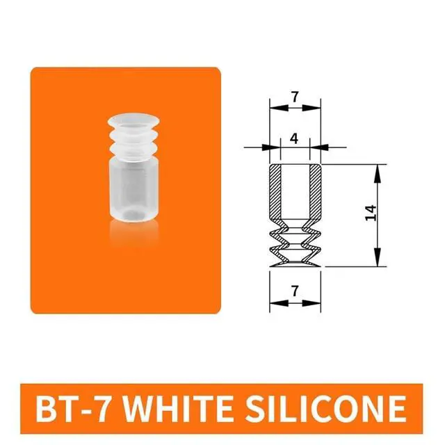 Alt view image 2 of 3 - 1Pcs BT-4/5/7/9 Mini Round Vacuum Sucker White Silicone 4MM 5MM 7MM 9MM Black NBR Flat Vacuum Suction Cup(BT-7 White)