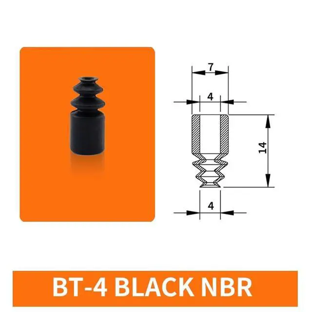 Alt view image 3 of 3 - 1Pcs BT-4/5/7/9 Mini Round Vacuum Sucker White Silicone 4MM 5MM 7MM 9MM Black NBR Flat Vacuum Suction Cup(BT-7 Black)