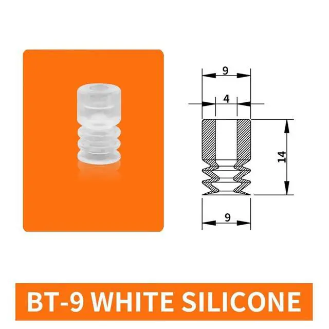 Alt view image 2 of 3 - 1Pcs BT-4/5/7/9 Mini Round Vacuum Sucker White Silicone 4MM 5MM 7MM 9MM Black NBR Flat Vacuum Suction Cup(BT-9 White)