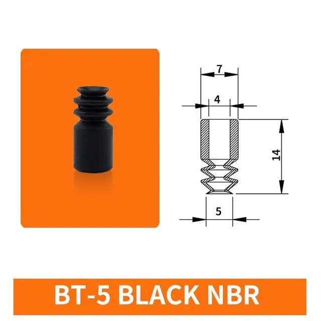 Alt view image 2 of 3 - 1Pcs BT-4/5/7/9 Mini Round Vacuum Sucker White Silicone 4MM 5MM 7MM 9MM Black NBR Flat Vacuum Suction Cup(BT-5 Black)