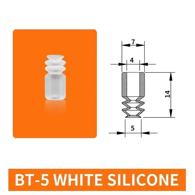 Alt view image 2 of 3 - 1Pcs BT-4/5/7/9 Mini Round Vacuum Sucker White Silicone 4MM 5MM 7MM 9MM Black NBR Flat Vacuum Suction Cup(BT-5 White)