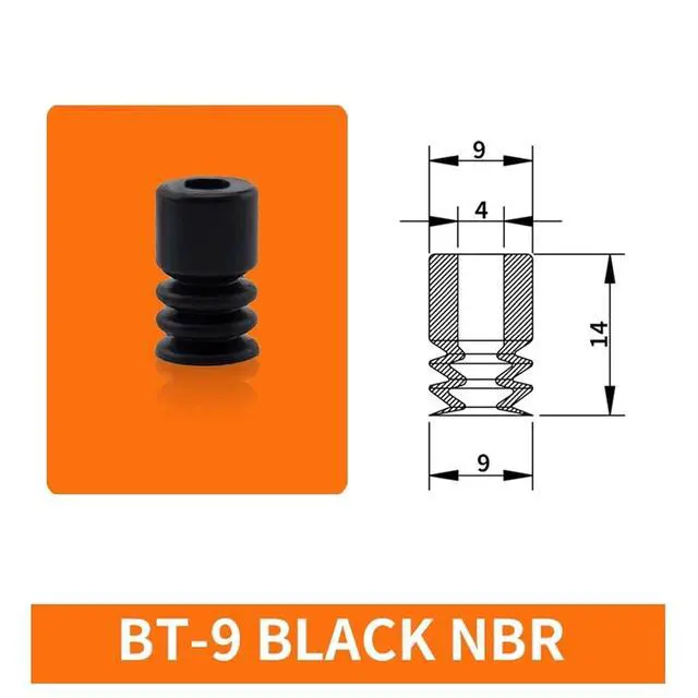 Alt view image 2 of 3 - 1Pcs BT-4/5/7/9 Mini Round Vacuum Sucker White Silicone 4MM 5MM 7MM 9MM Black NBR Flat Vacuum Suction Cup(BT-9 Black)