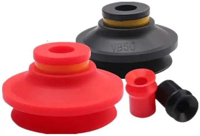 Alt view image 4 of 6 - Mechanical Parts Sucker VB10 20 30 40 50 Double-Layer Vacuum Sucker Industrial Pneumatic Rubber(Brown)