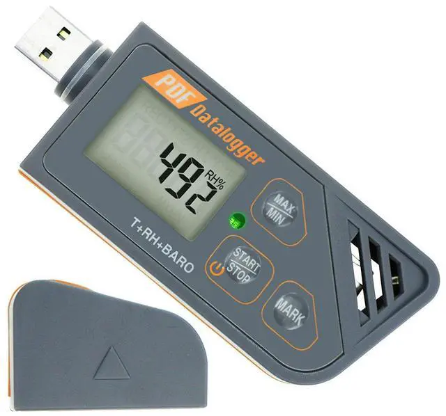 Main image of USB Temperature Data Logger Recorder for Temperature Humidity and Atmospheric Pressure, IP65 Waterproof Temperature Logger with PDF and CSV Reports High Accuracy