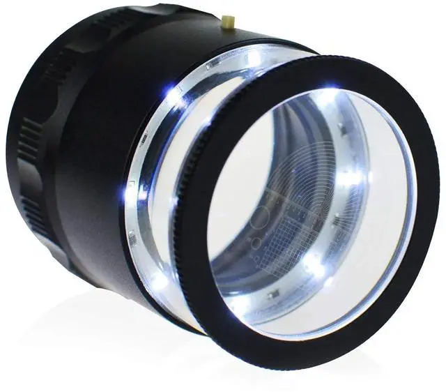 Main image of Jewelry Loupe, LED Scale Loupe 10x Magnifier with 8 LED Light & Adjustable Focal Length, Jewelers Loop Magnifying Glass for Jewelry Gems, Coins, Hobby, Diamond (Interchangeable Scale)