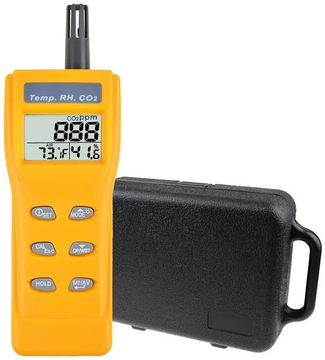 Main image of Portable CO2 Meter Handheld CO2 Detector Monitor 0~9999ppm, Carbon Dioxide Meter with Alarm Function, Temperature & Humidity Meter NDIR Sensor Air Quality Monitor for Home Trip Classroom and Office