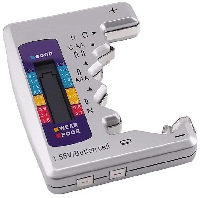 Main image of Battery Tester Checker, Seven Type Universal Battery Checker for C AA AAA D N 9V (6F22) and 1.5V Button Cell Household Batteries (Requires No Battery for Operating)
