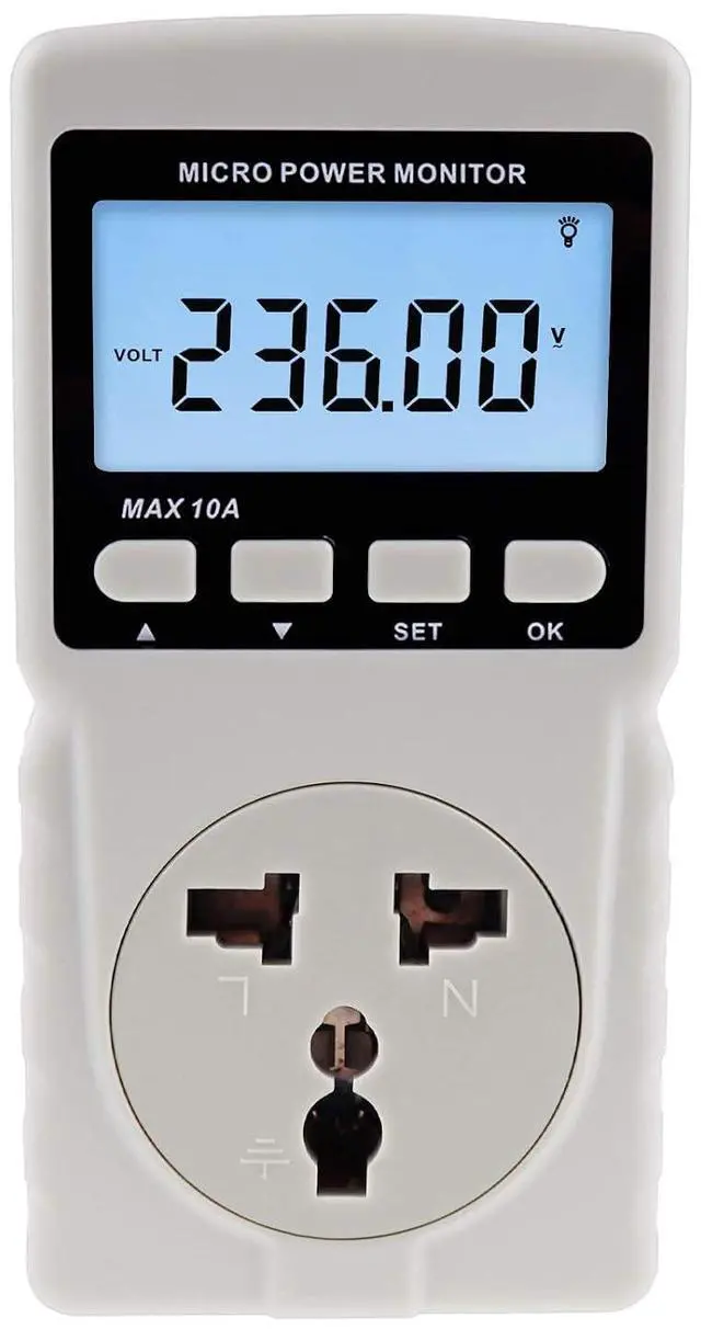 Main image of Watt Power Meter Plug-in Socket Power Meter, Home Electrical Usage Monitor Consumption, Kilowatt Wattage Voltage AMP Tester with Backlight Overload Protection