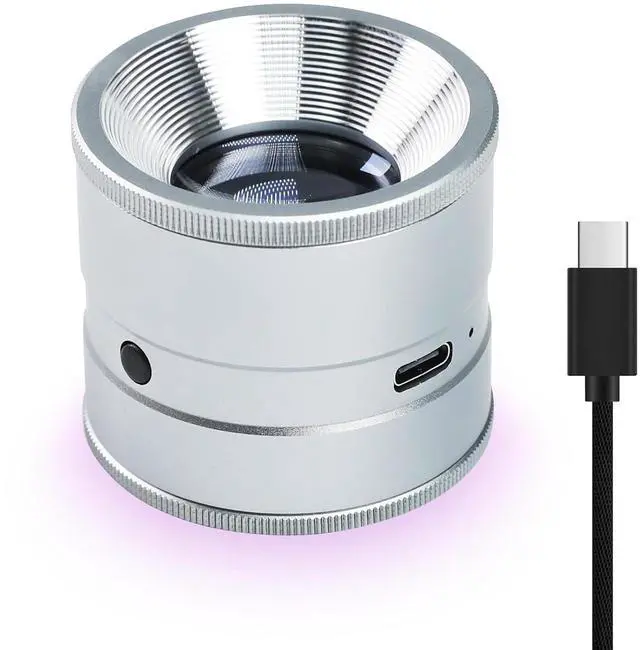 Main image of Jewelry Loupe 10X with LED & UV Light, Rechargeable Jewelers Loupe, LED Scale Loupe 10X with Adjustable Focus, Removable Scale Glass Ideal Jewellers Loupes Magnifier for Jewelry, Coins, Watches