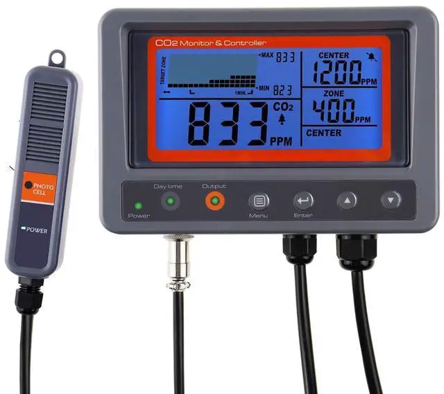 Main image of CO2 Controller Carbon Dioxide Controller CO2 Meter Monitor with Relay Function 4.5m Cable NDIR Carbon Dioxide Sensor Probe for Grow Room, Plant, Grow Tent, Greenhouse, Garden, Indoor