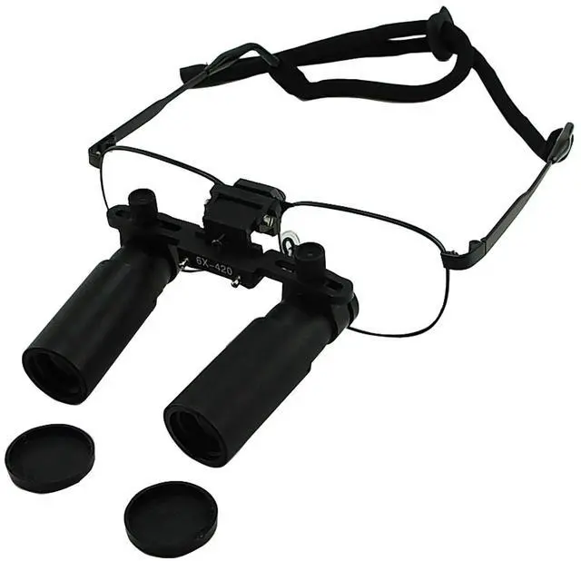 Main image of 6.0X Magnification Dental Loupes, Prismatic Keplerian Style Titanium Frame, Dental Surgical Medical Binocular 45mm Field of View + 25mm Depth of Field + 420mm Working Distance