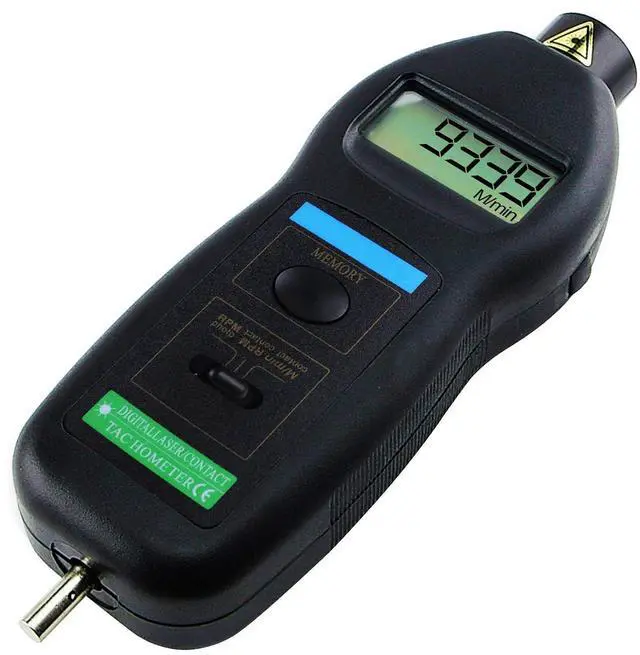 Main image of 2 in 1 Non-contact Digital Tachometer Gauge Auto Ranging 0.5~99,999 RPM Range Meter Speed Tester