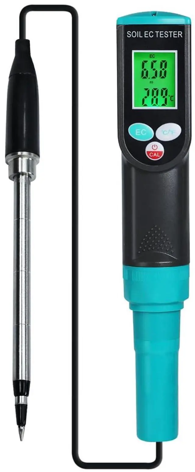 Main image of Digital 2-in-1 Soil EC & Temperature Tester | IP67 Waterproof | Switchable / | Easy One-Point Calibration | User-Friendly Interface | Accurate Soil Salinity & Nutrient Analysis
