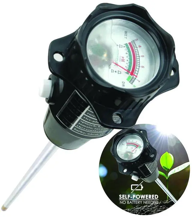 Main image of Soil pH and Moisture Meter 2-in-1 Tester 308mm Long Waterproof Metal Electrode for Indoor & Outdoor Gardens Plants Flowers Farming