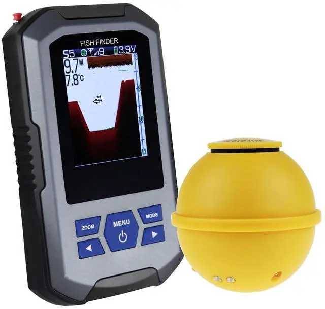 Main image of Gain Express Fish Finder Wireless Sonar Sensor 125kHz 45M/147Ft Depth Alarm LCD Display