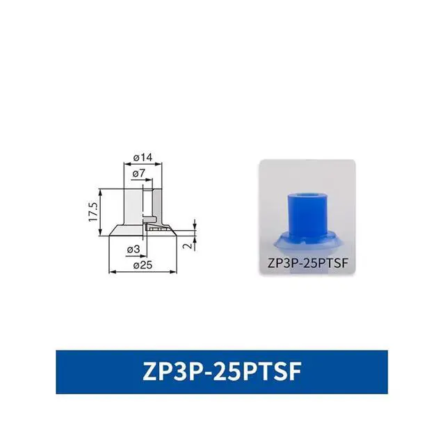 Alt view image 2 of 2 - 1Pcs ZP3P-20PTSF ZP3P-25PTSF ZP3P-35PTSF ZP3P-50PTSF Bag Opening Blue Vacuum Sucker(ZP3P-25PTSF)