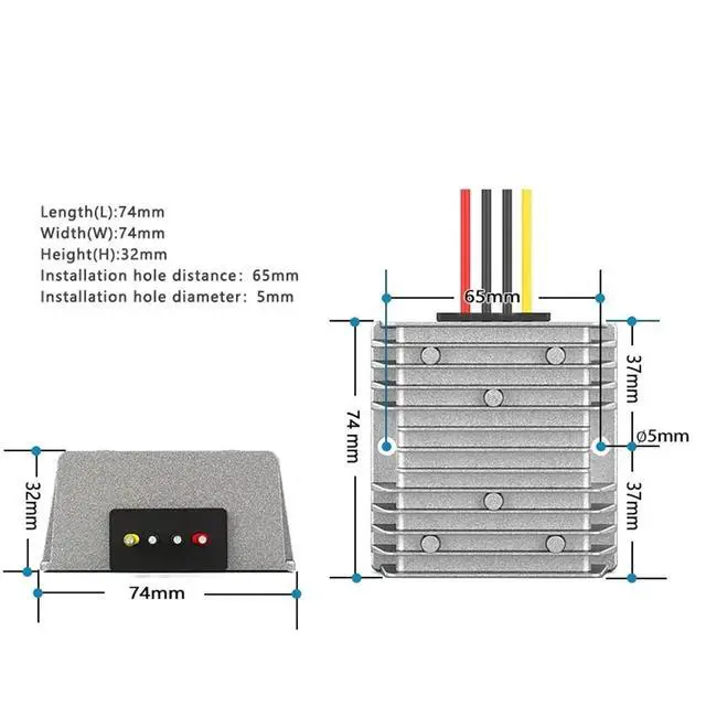 Alt view image 5 of 7 - 30V~90V to 24V Reduced Voltage Power Module 36V60V72V Reduced 24V Voltage Regulator Waterproof 48V to 24V Voltage Converter(Output8A)