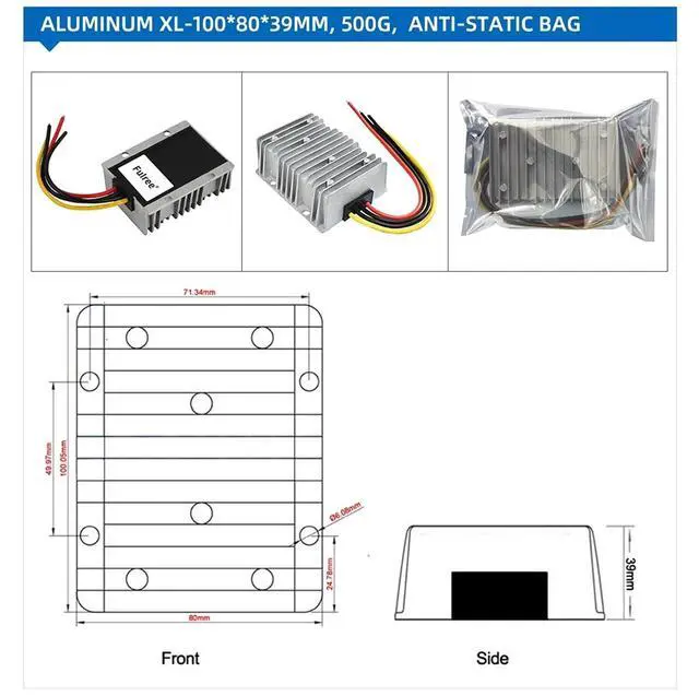Alt view image 2 of 7 - 12V Step Up to 24V 19V 1A 3A 5A 10A 15A 20A DC DC Boost Voltage Converter 12 Volt to 24 19 Volt Car Laptop Power Supply Charger(12V to 24V 20A)