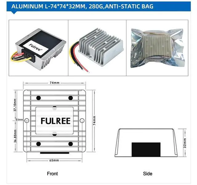 Alt view image 2 of 7 - 12V Step Up to 24V 19V 1A 3A 5A 10A 15A 20A DC DC Boost Voltage Converter 12 Volt to 24 19 Volt Car Laptop Power Supply Charger(12V to 24V 15A)