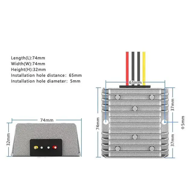 Alt view image 6 of 7 - 12V-24V to 3.3V 3.7V 4.2V 5V 6V 7.5V 9V 25A DC Power Converter Automotive Regulator(12V 24V to 4.2V 25A)