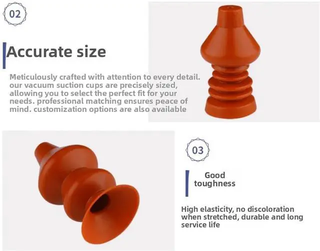 Alt view image 5 of 6 - Egg Suction Cup, Spherical Special Manipulator Vacuum Suction Cup SBS30/32/36/37 Industrial Pneumatic Accessories(Gray)