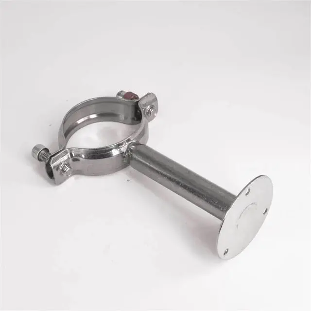 Alt view image 3 of 6 - 12-108mm 3/4"-4" Pipe Hanger Bracket Clamp 1-1/2" 38mm Support Clip With Base Plate 304 Stainless For Beer Brewing L=100mm(Fit OD 12-14mm)