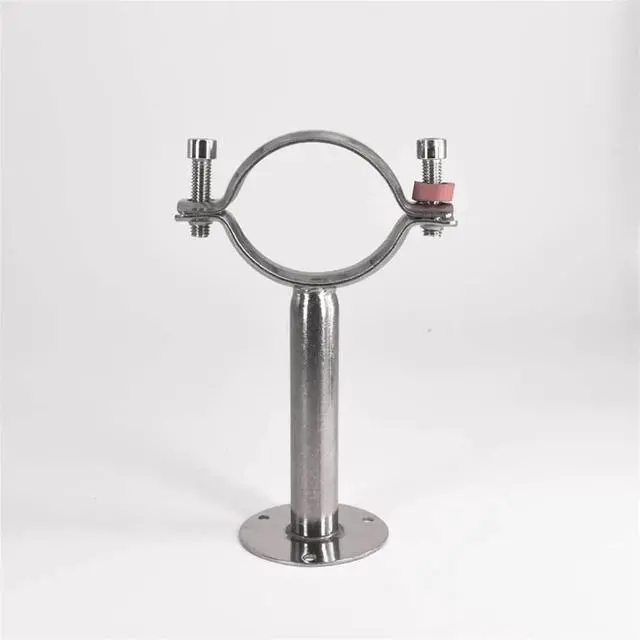Alt view image 4 of 6 - 12-108mm 3/4"-4" Pipe Hanger Bracket Clamp 1-1/2" 38mm Support Clip With Base Plate 304 Stainless For Beer Brewing L=100mm(Fit OD 12-14mm)