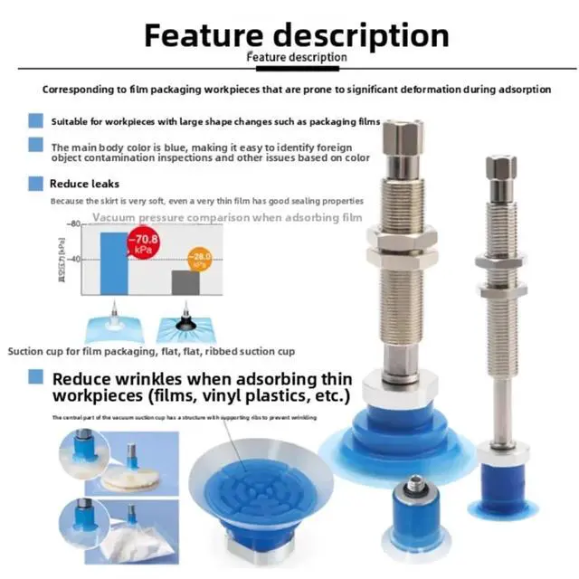 Alt view image 3 of 5 - SMCZP3P-20PTSF/ZP3P-25PTSF Vacuum Packaging Machine Bag Feeder Opening Special Manipulator Suction Cup(Blue)