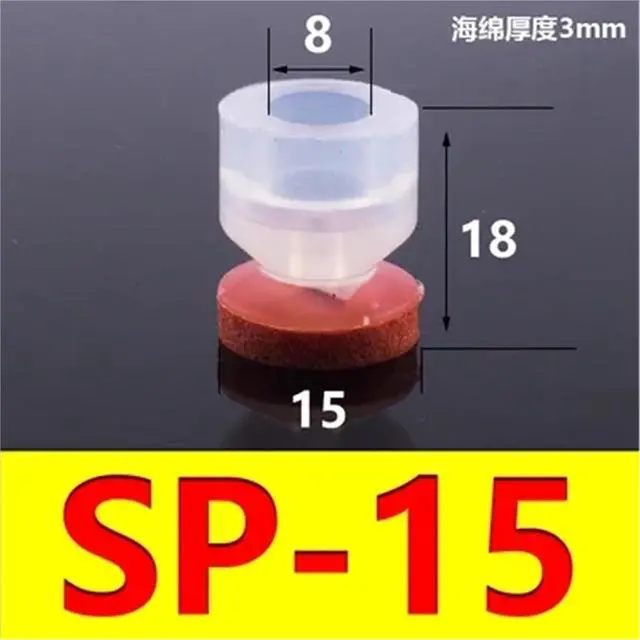Alt view image 2 of 7 - Big Head Manipulator Sponge Vacuum Suction Cup Strong Suction Nozzle Industrial Pneumatic Accessories.(Black)