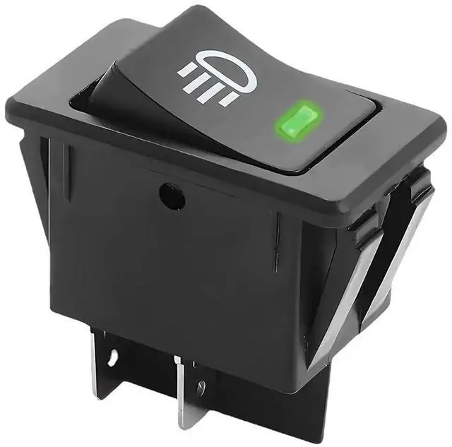 Main image of Premium Car Fog Lights Rocker Switch ON-Off 4Pin 2 Position Electrical Equipment with Lighting Power 35A Indicator Light 12V DC(Green)