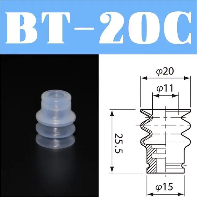 Alt view image 2 of 5 - 1Pcs Manipulator Accessories Industrial Pneumatic Vacuum Suction Cup VAPH-15/20/30/40C Vacuum Sucker Accessories Air Nozzle(Black)