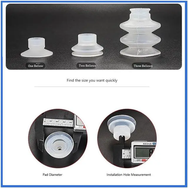 Alt view image 3 of 5 - 1Pcs Manipulator Accessories Industrial Pneumatic Vacuum Suction Cup VAPH-15/20/30/40C Vacuum Sucker Accessories Air Nozzle(Red)