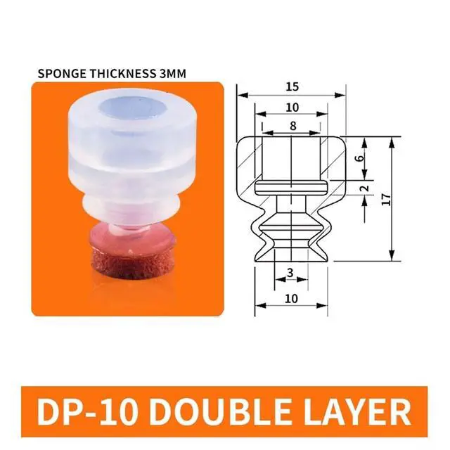Alt view image 2 of 3 - 1Pcs DP-08/10/12/15/20/25/30/40/50 DP-S08/10/12/15/20/25/30 Small White Silicone Red Traceless Sponge Vacuum Sucker(DP-10big)