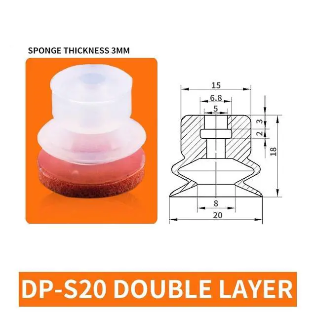 Alt view image 2 of 3 - 1Pcs DP-08/10/12/15/20/25/30/40/50 DP-S08/10/12/15/20/25/30 Small White Silicone Red Traceless Sponge Vacuum Sucker(DP-S20small)