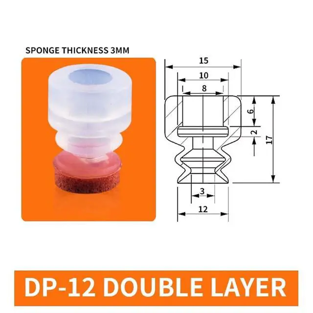 Alt view image 2 of 3 - 1Pcs DP-08/10/12/15/20/25/30/40/50 DP-S08/10/12/15/20/25/30 Small White Silicone Red Traceless Sponge Vacuum Sucker(DP-12big)
