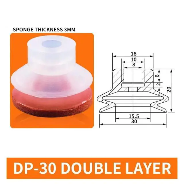 Alt view image 2 of 3 - 1Pcs DP-08/10/12/15/20/25/30/40/50 DP-S08/10/12/15/20/25/30 Small White Silicone Red Traceless Sponge Vacuum Sucker(DP-30big)