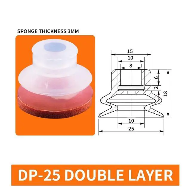 Alt view image 2 of 3 - 1Pcs DP-08/10/12/15/20/25/30/40/50 DP-S08/10/12/15/20/25/30 Small White Silicone Red Traceless Sponge Vacuum Sucker(DP-25big)
