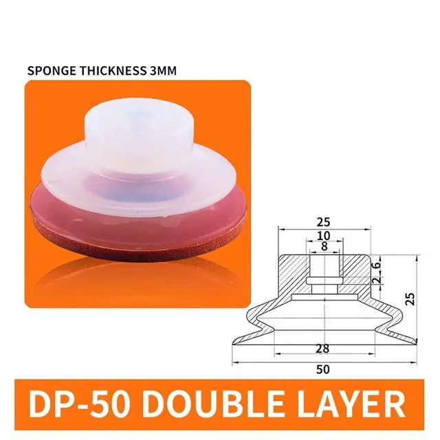 Alt view image 2 of 3 - 1Pcs DP-08/10/12/15/20/25/30/40/50 DP-S08/10/12/15/20/25/30 Small White Silicone Red Traceless Sponge Vacuum Sucker(DP-50big)