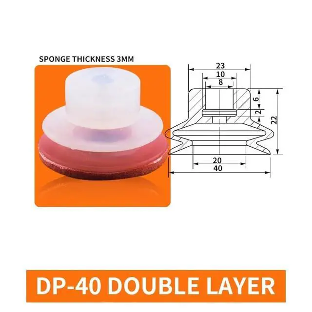 Alt view image 2 of 3 - 1Pcs DP-08/10/12/15/20/25/30/40/50 DP-S08/10/12/15/20/25/30 Small White Silicone Red Traceless Sponge Vacuum Sucker(DP-40big)