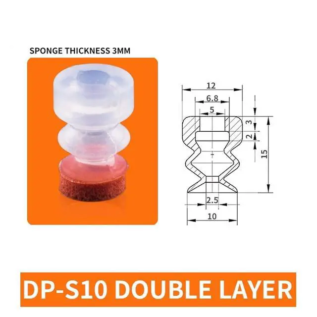 Alt view image 2 of 3 - 1Pcs DP-08/10/12/15/20/25/30/40/50 DP-S08/10/12/15/20/25/30 Small White Silicone Red Traceless Sponge Vacuum Sucker(DP-S10small)