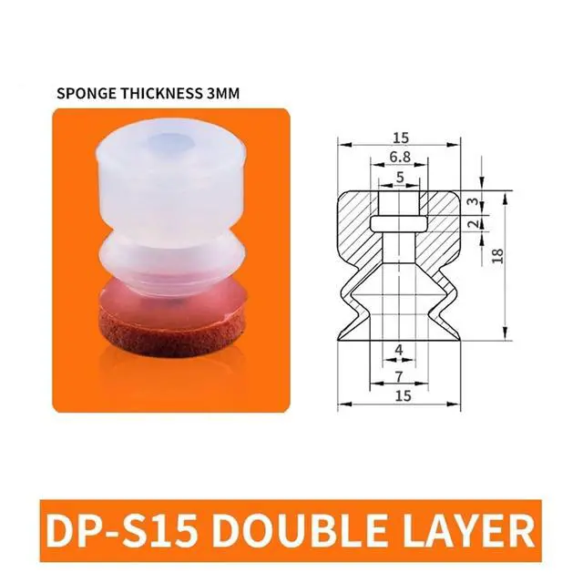 Alt view image 2 of 3 - 1Pcs DP-08/10/12/15/20/25/30/40/50 DP-S08/10/12/15/20/25/30 Small White Silicone Red Traceless Sponge Vacuum Sucker(DP-S15small)