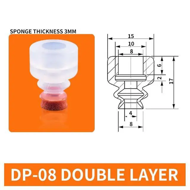 Alt view image 2 of 3 - 1Pcs DP-08/10/12/15/20/25/30/40/50 DP-S08/10/12/15/20/25/30 Small White Silicone Red Traceless Sponge Vacuum Sucker(DP-08big)