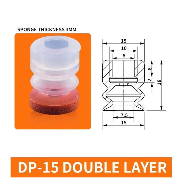 Alt view image 2 of 3 - 1Pcs DP-08/10/12/15/20/25/30/40/50 DP-S08/10/12/15/20/25/30 Small White Silicone Red Traceless Sponge Vacuum Sucker(DP-15big)