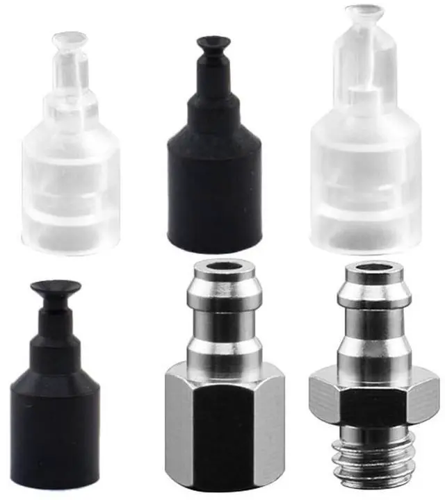 Main image of 1Pcs ZPL-2A/2B/3/4A/4B M4 M5 M6 Mini Metal Air Nozzle White Silicone Black NBR Soft Vacuum Suction Cup Sucker(ZPL-2B Black)