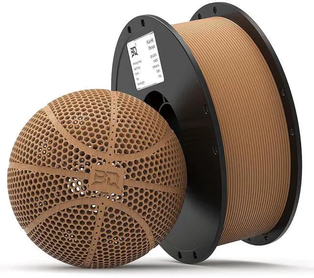 Main image of PLA-HR Flexible 3D Printer Filament Specifically for Printing Airless Basketballs, 1.75mm 1KG Spool (2.2lbs), Flexi Tough Filament Compatible with Most FDM 3D Printer (Brown)
